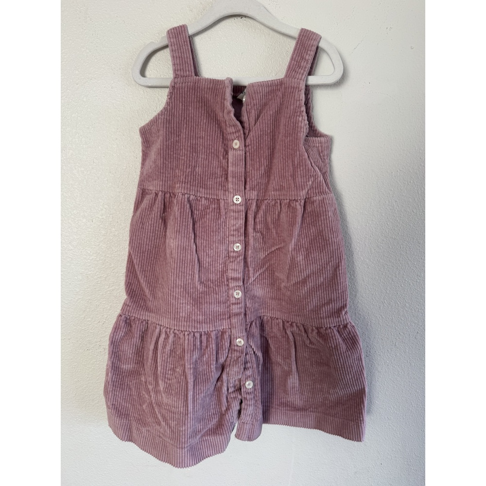 Kate Quinn Girls' Mauve Corduroy Button Front Dress 6Y